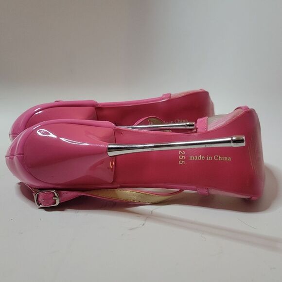 6inch Metal Stiletto Pink Patent Point Shoes - Picture 8 of 13